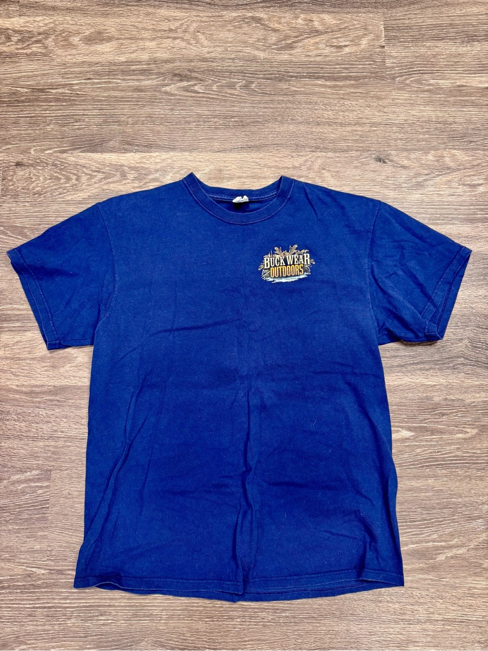 Vintage 90s Buck Wear Outdoors Bass Fishing “I’d Hit That” T Shirt XL Blue